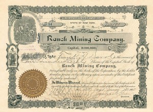 Ranch Mining Company - Stock Certificate